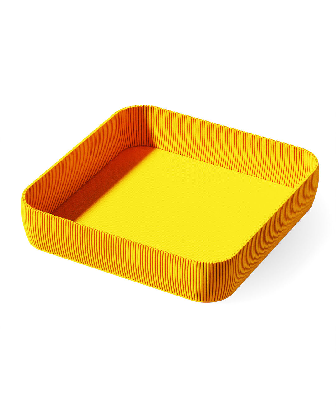 Ripple ribbed valet tray, modern catchall organizer by Zura Nest in yellow