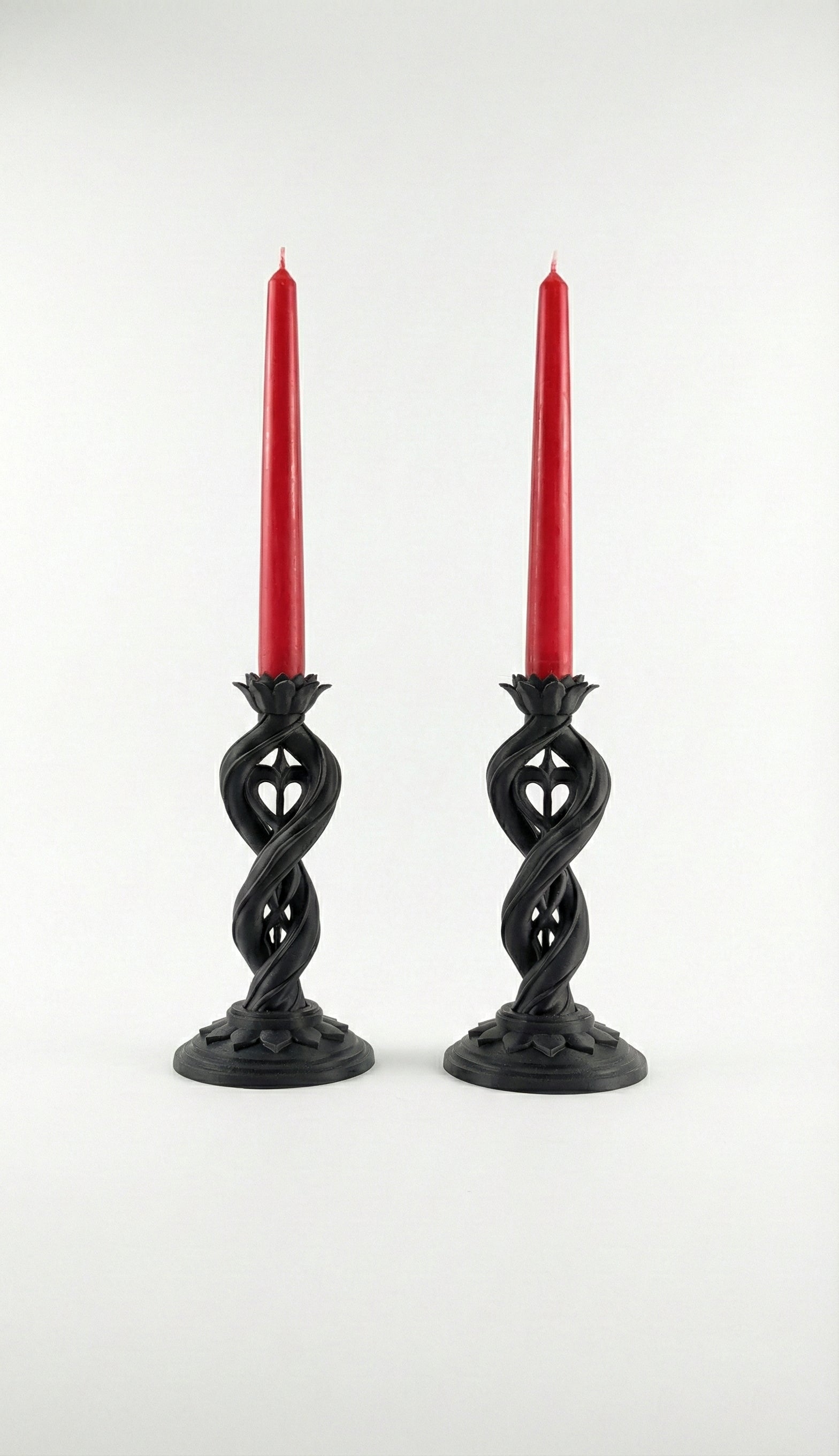 Amore Helix sculptural candle stand set by Zura Nest in black
