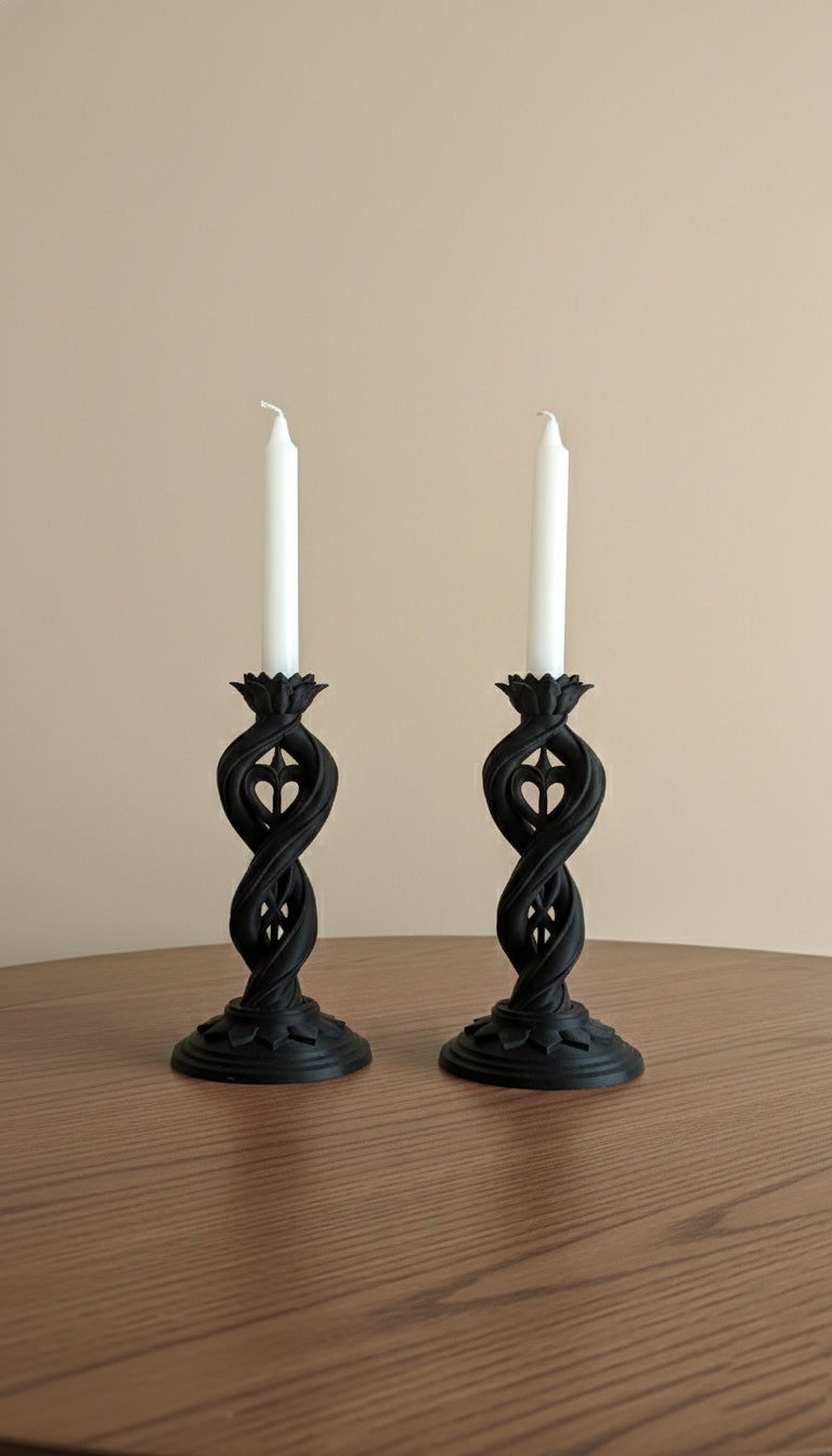 Amore Helix sculptural candle stand set by Zura Nest