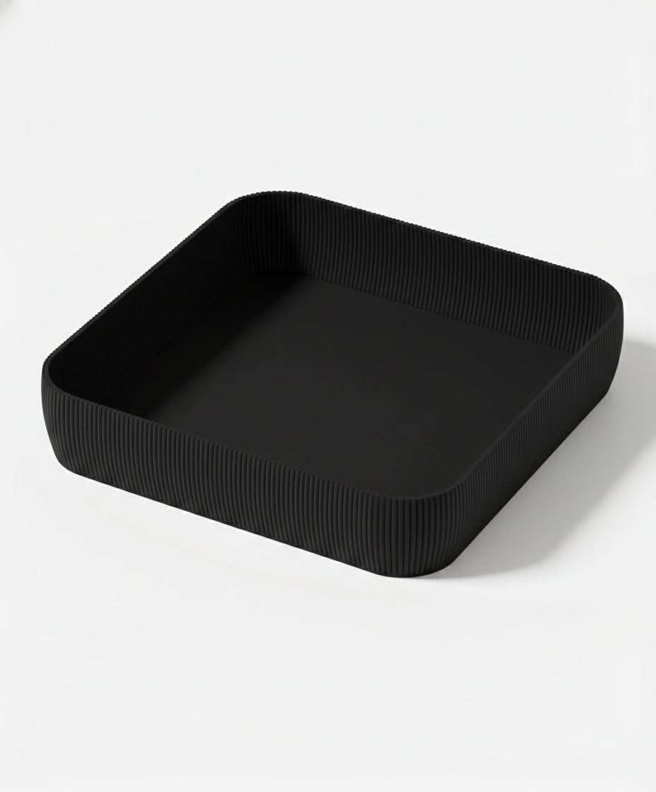 Ripple ribbed valet tray, modern catchall organizer by Zura Nest