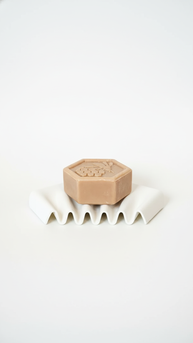 Ripple self-draining corner soap dish for shower and bathroom by Zura Nest