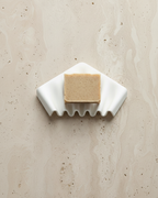 Ripple self-draining corner soap dish for shower and bathroom by Zura Nest