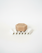 Ripple self-draining corner soap dish for shower and bathroom by Zura Nest